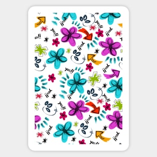 Neon colors floral Sticker